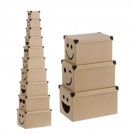 CONJ. 10 CAIXAS SMILE CASTANHO