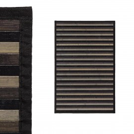 TAPETE RISCAS CINZA BAMBÚ 60 X 90 CM