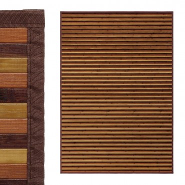 TAPETE RISCAS CASTANHO BAMBÚ 140 X 200 CM