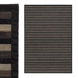 TAPETE RISCAS CINZA BAMBÚ 140 X 200 CM