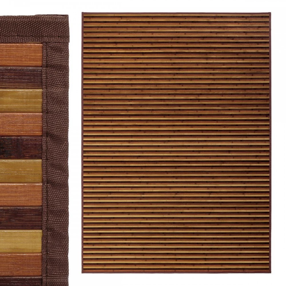 TAPETE RISCAS CASTANHO BAMBÚ 180 X 250 CM