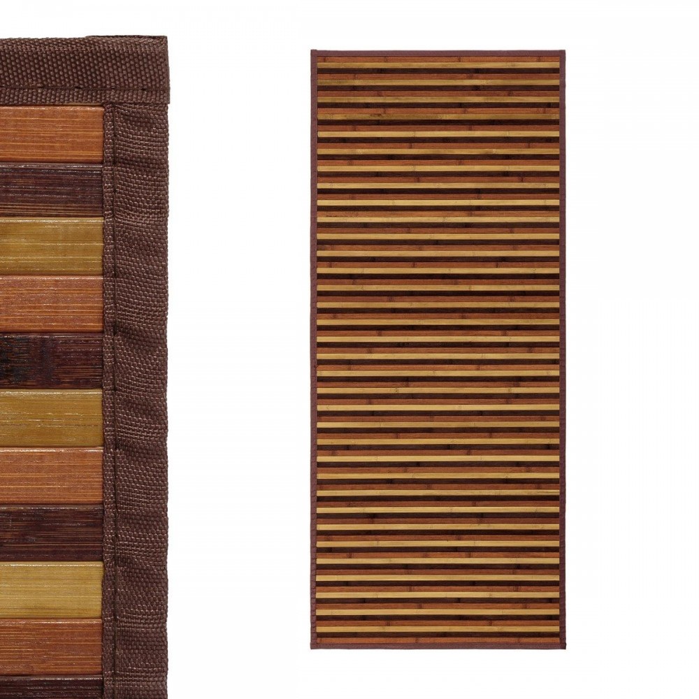 CARPETE RISCAS CASTANHO BAMBÚ 75 X 175 CM