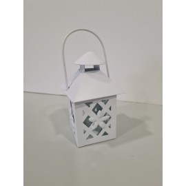 LANTERNA QUADRADA METAL 16CM BRANCO