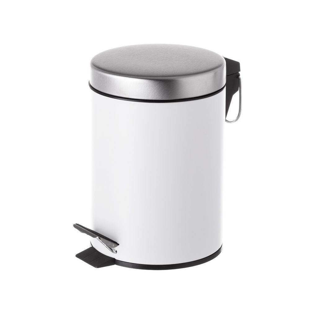 BALDE LIXO 3L METAL BRANCO 17X21X25CM