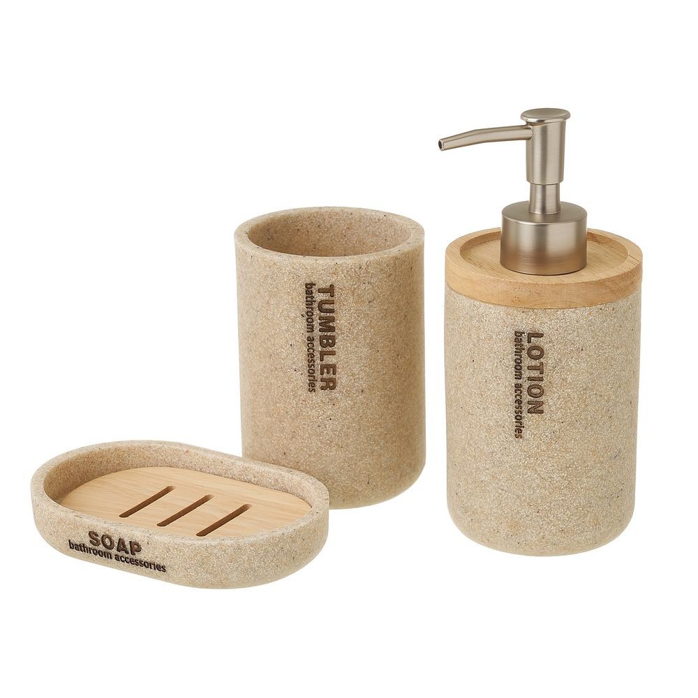 CONJUNTO CASA BANHO 3 PEÇAS MADEIRA