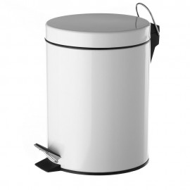 BALDE LIXO 5L METAL BRANCO 20.5X26.5X28CM