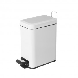 BALDE LIXO 5L METAL BRANCO 33X16X39CM