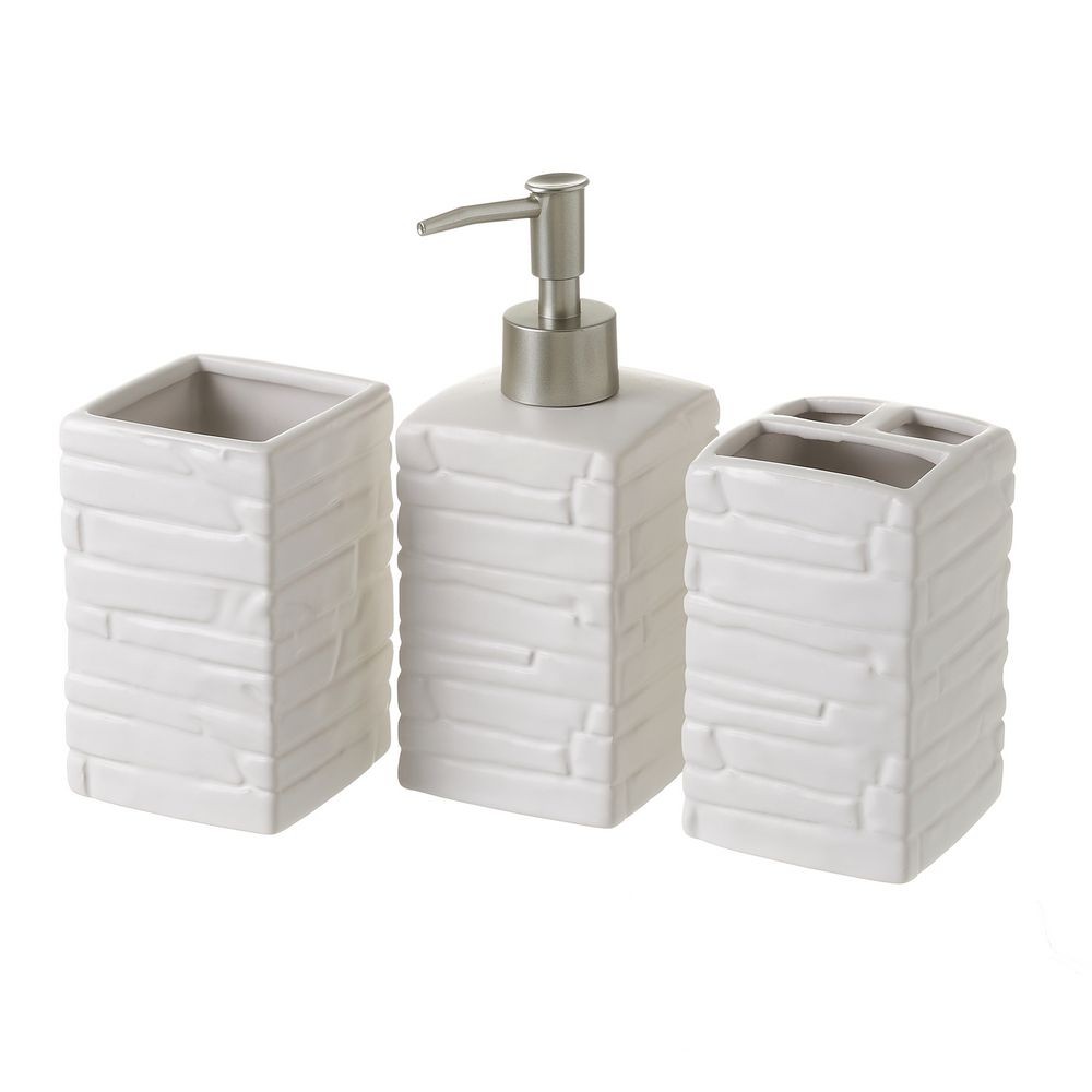 CONJUNTO 3 PEÇAS CASA BANHO CERAMICA BRANCO
