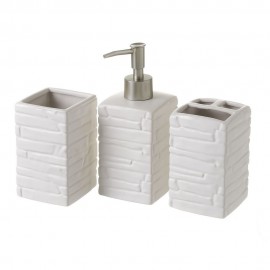 CONJUNTO 3 PEÇAS CASA BANHO CERAMICA BRANCO