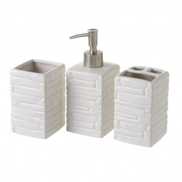 CONJUNTO 3 PEÇAS CASA BANHO CERAMICA BRANCO