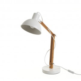 CANDEEIRO FLEXIVEL BRANCO BAMBU/METAL 37X16X41CM