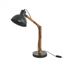 CANDEEIRO FLEXIVEL PRETO BAMBU/METAL 37X16X41CM