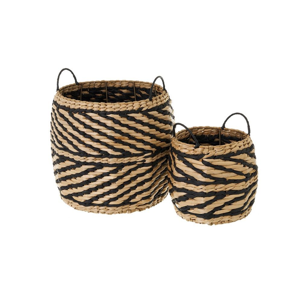 CONJ. 2 CESTOS FIBRA NATURAL 32X32X34CM