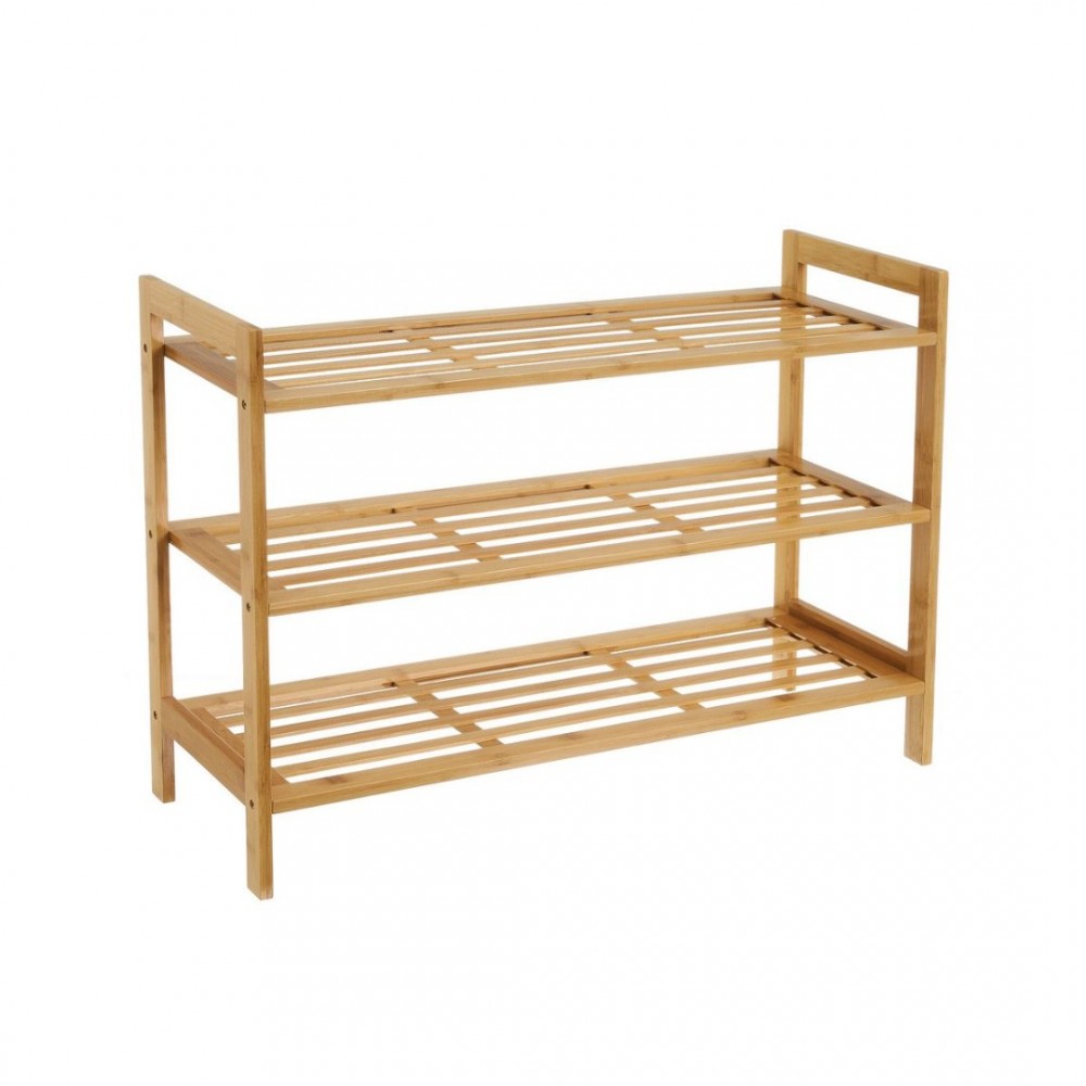 SAPATEIRA C/ 3 PRATELEIRAS BAMBU 70X26X50CM
