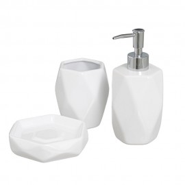CONJUNTO 2 PEÇAS CASA BANHO CERAMICA BRANCO
