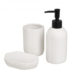 CONJUNTO 2 PEÇAS CASA BANHO CERAMICA BRANCO